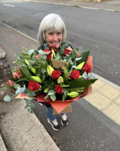 Endless Love - A stunning bouquet of Lillie’s and Red roses
